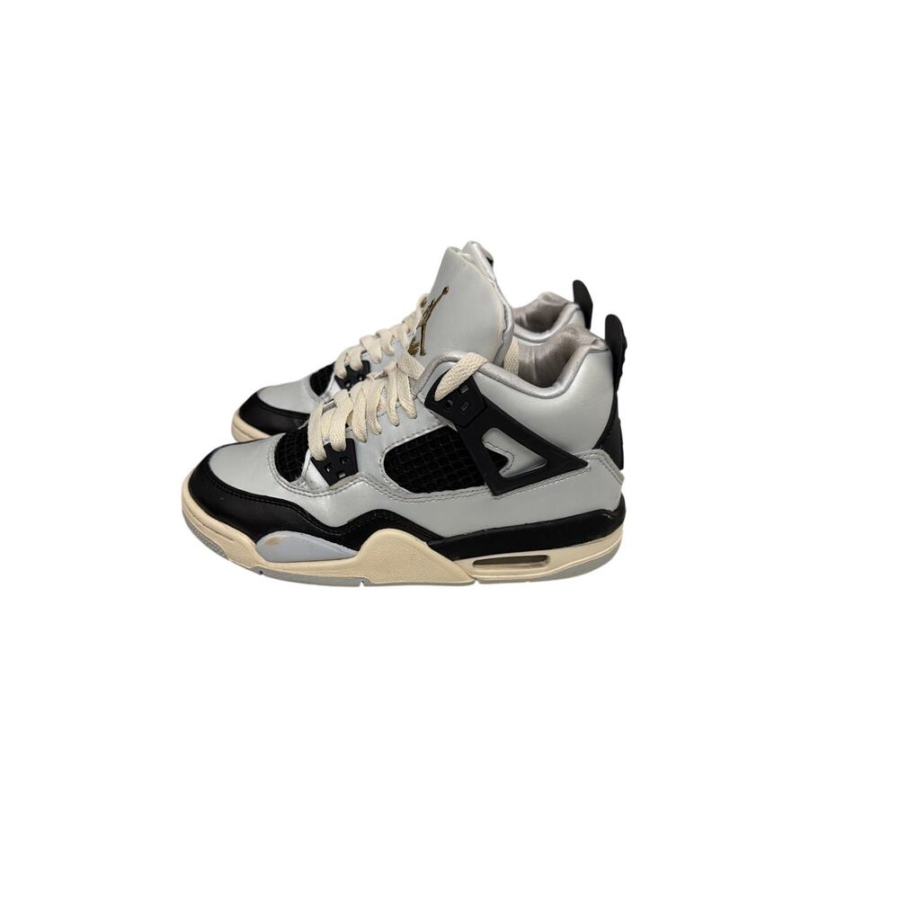 Nike Air Jordan 4 Retro Pure Platinum Black Sneakers Youth 4